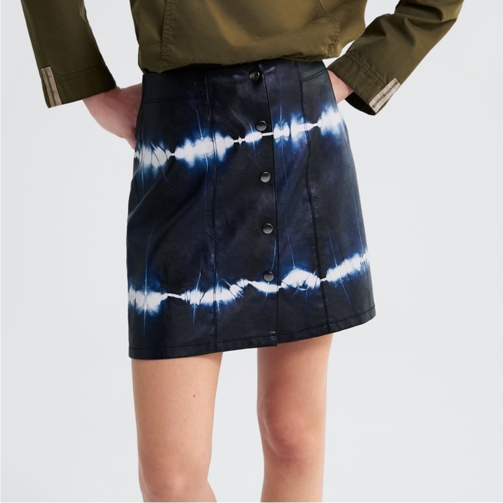 NEW Zara Tie Dye Faux Leather Mini Skirt - XS